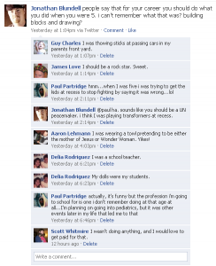 Facebook screen shot - age 5