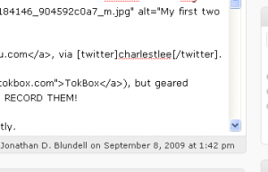 How the shortcode appears in the post editor